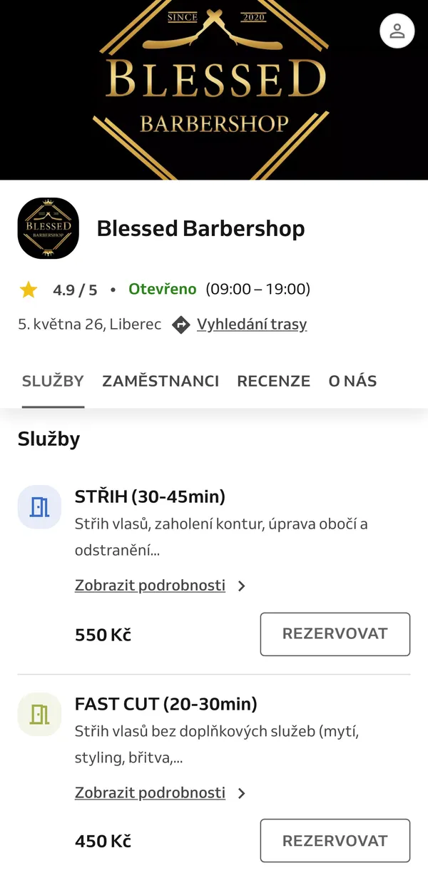 Just a link to an external booking page — mobil