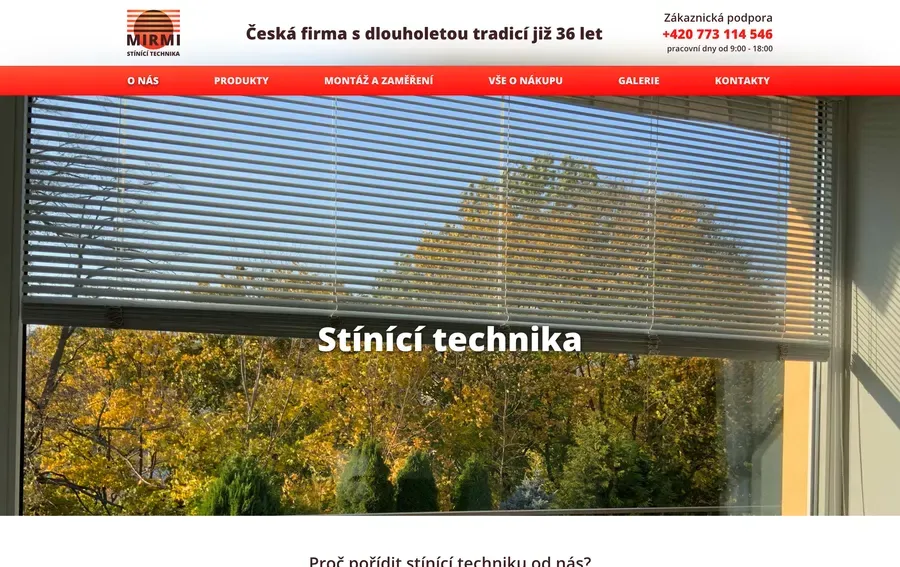 Původní zastaralý web MIRMI před přepracováním